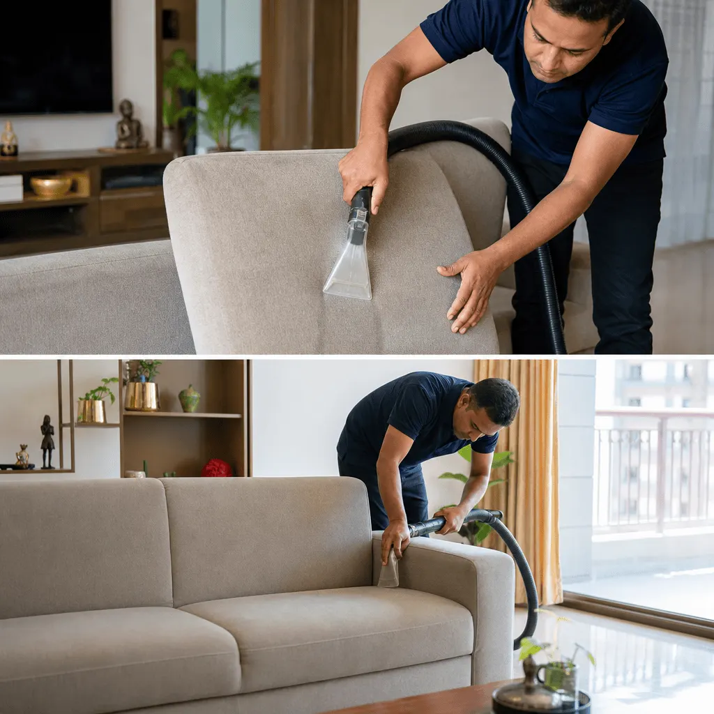 2 visits: Fabric sofa cleaning