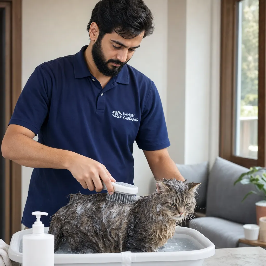 Cat Bath & Brush