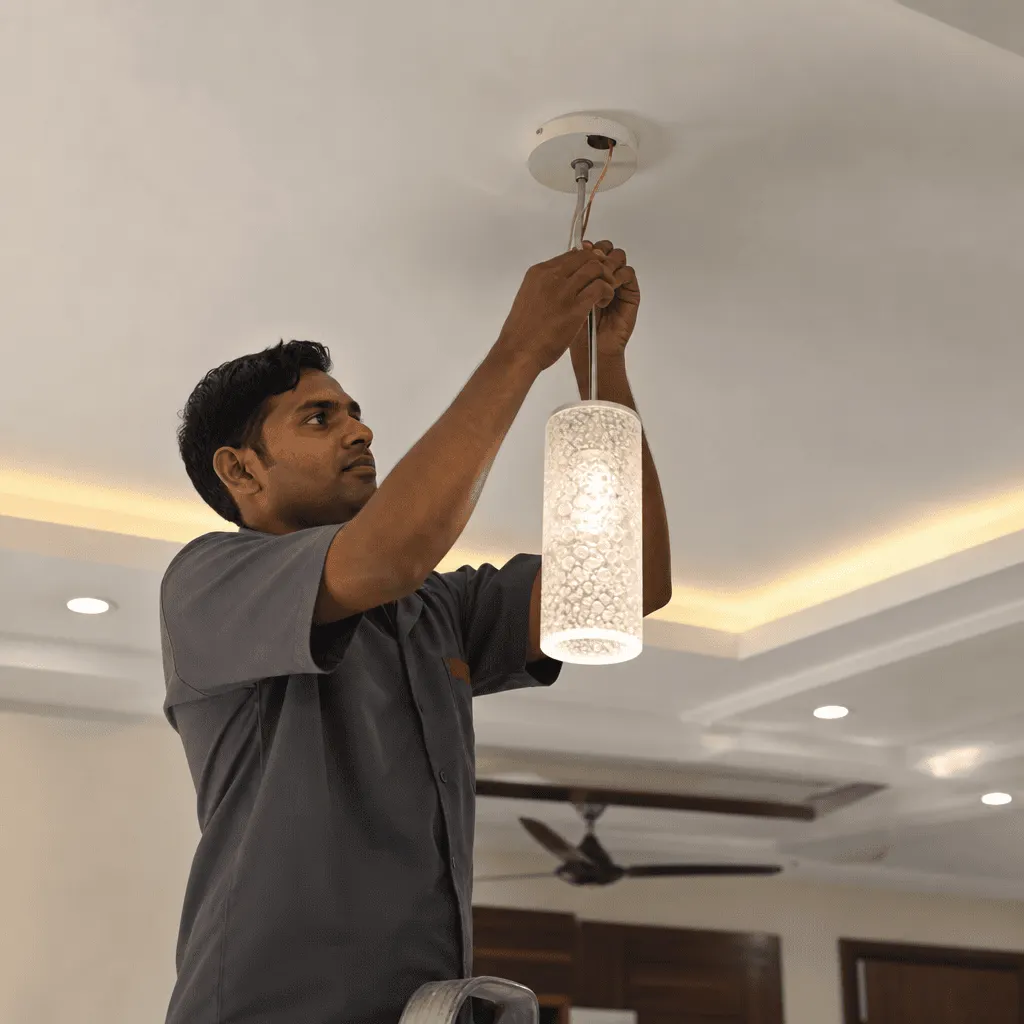 Ceiling light installation