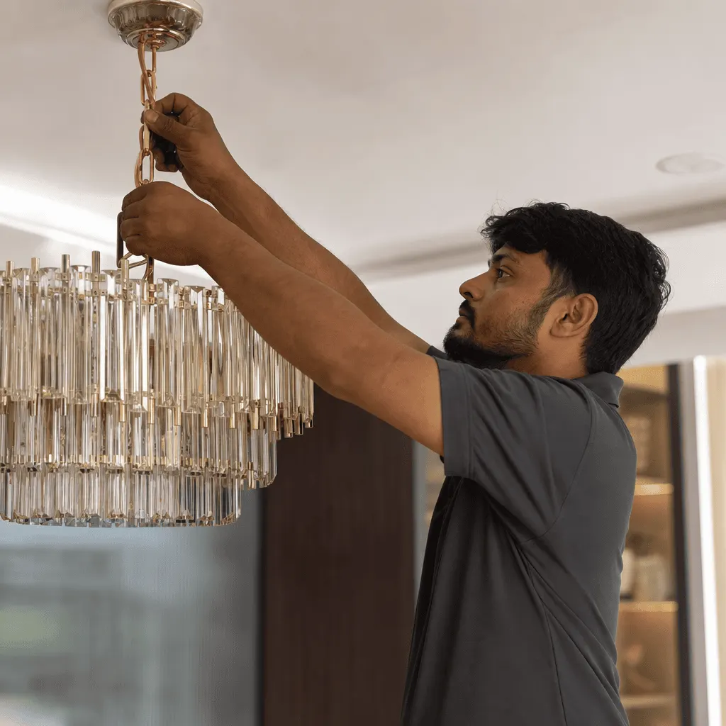 Chandelier installation