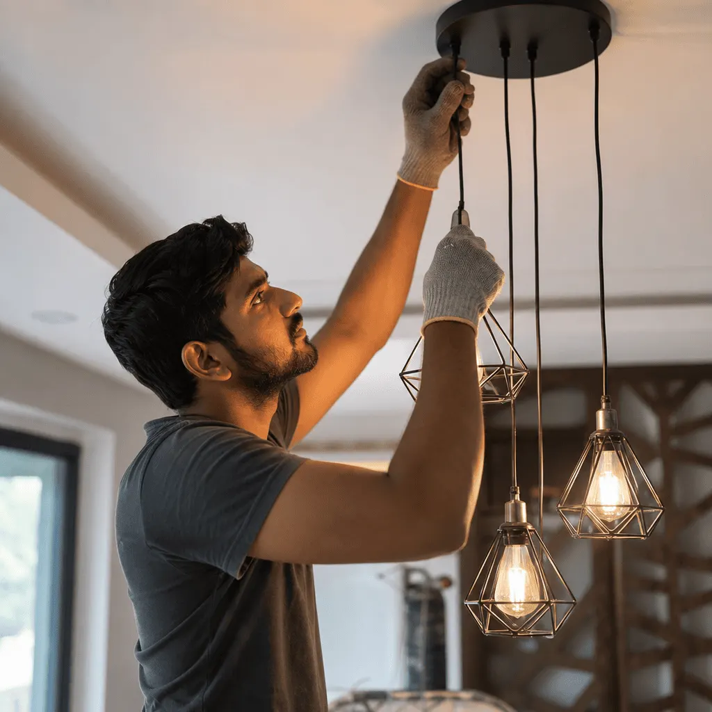 Hanging light installation