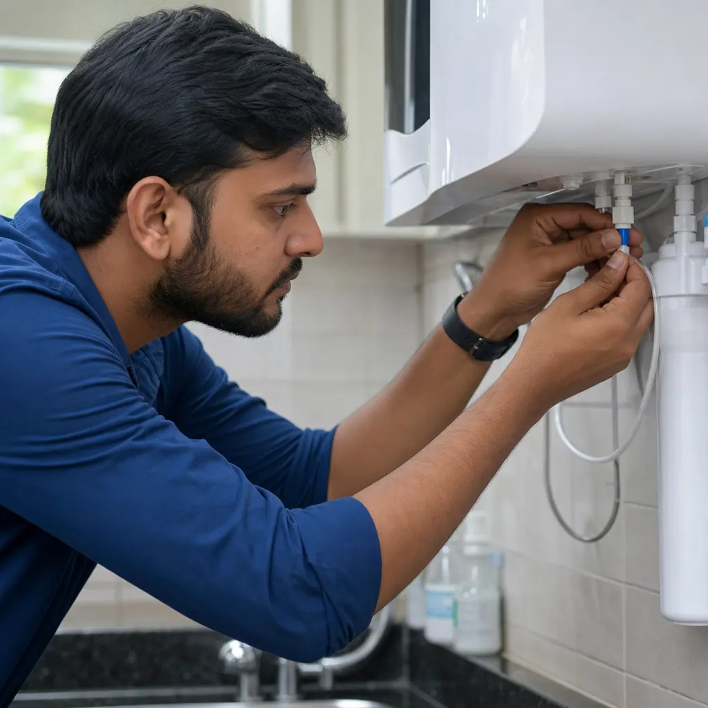RO water connection installation