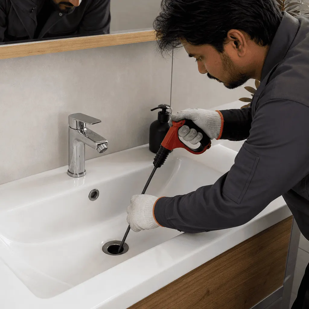 Wash basin blockage removal