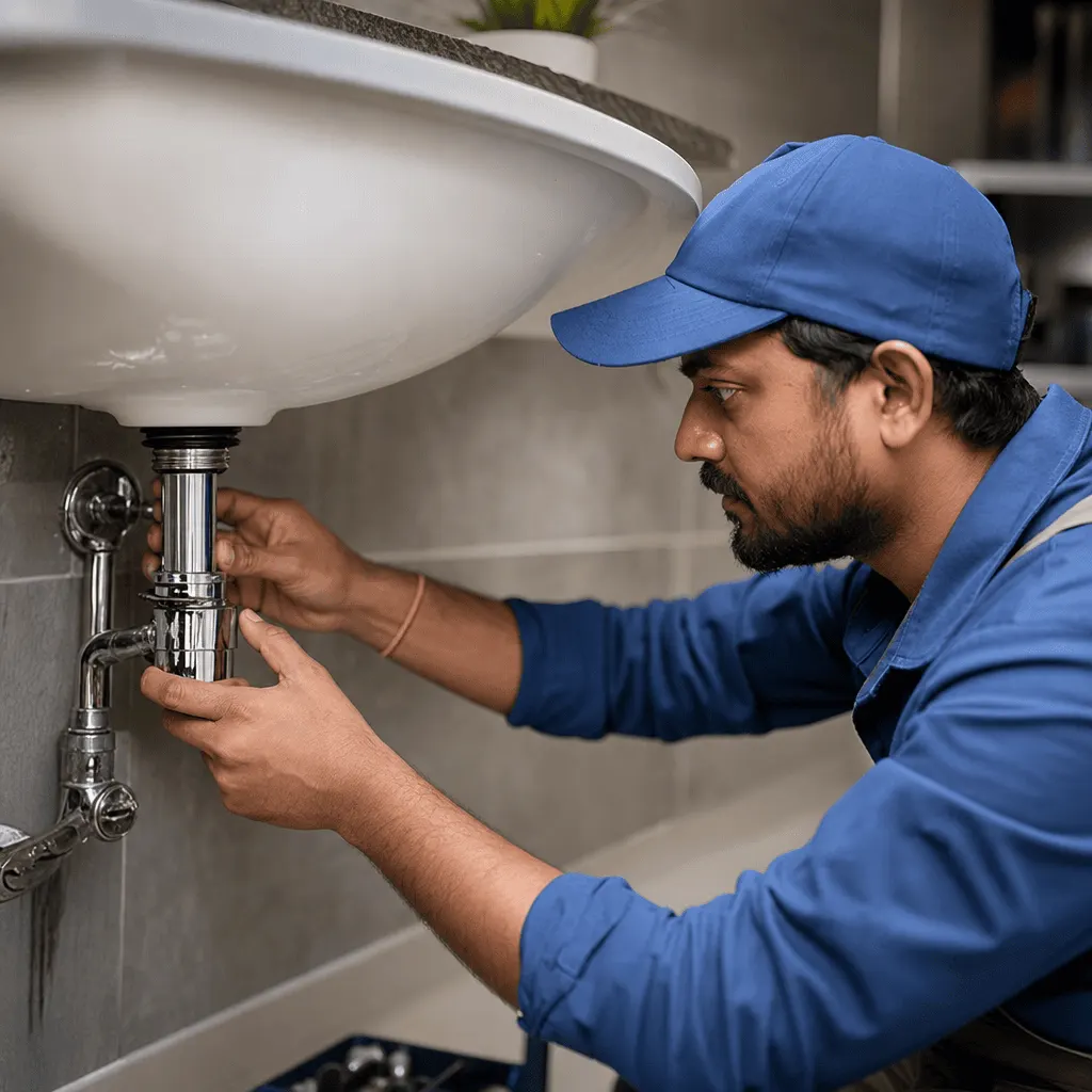 Wash basin leakage repair