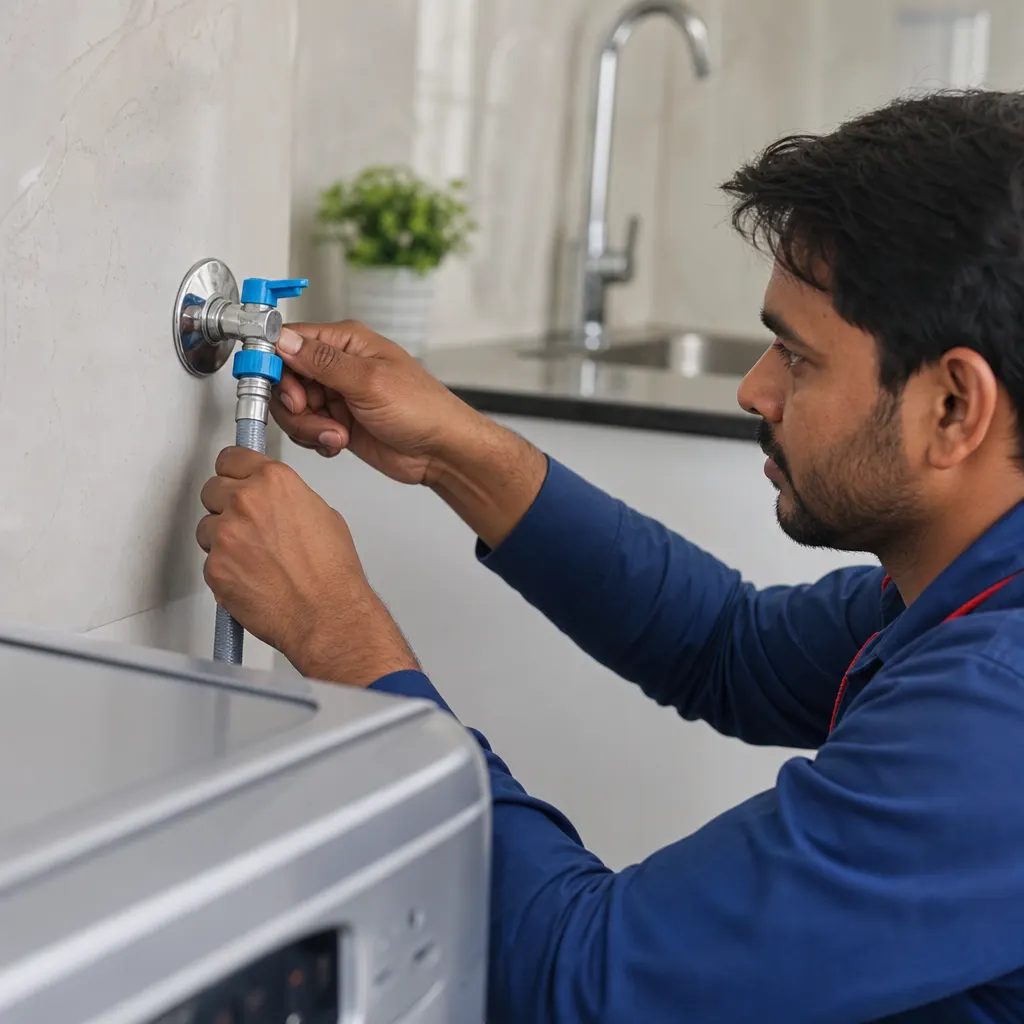 Washing machine inlet installation