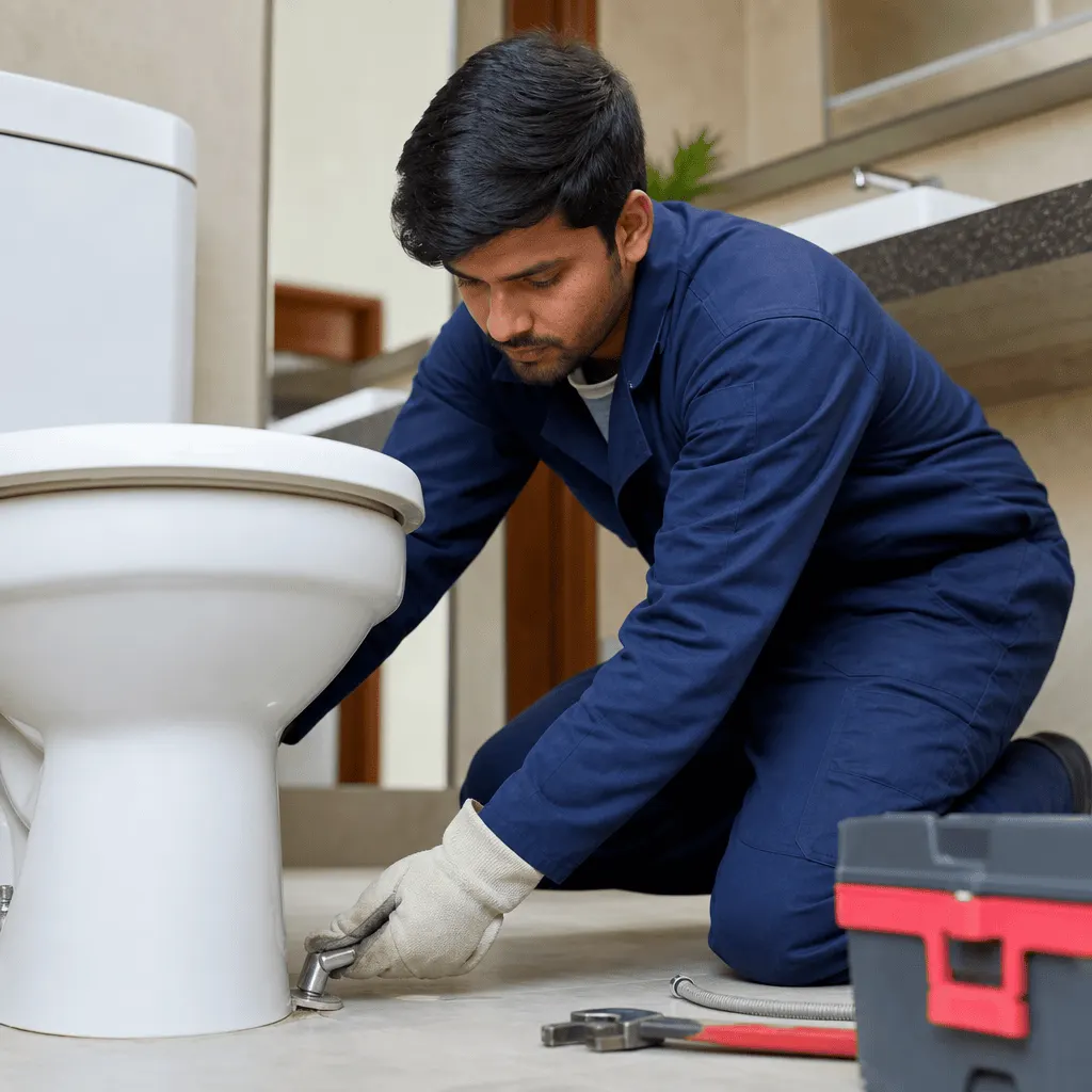 Western toilet repair (floor-mounted)