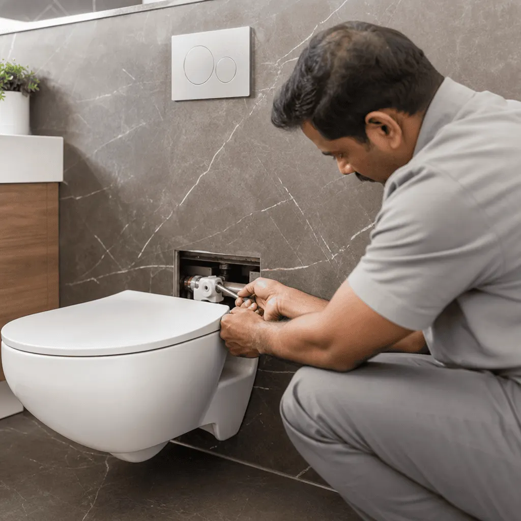 Western toilet repair (wall-mounted)